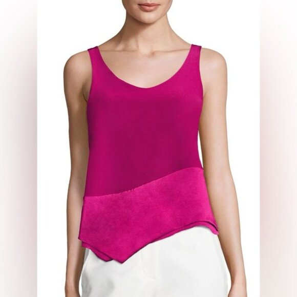 3.1 PHILLIP LIM Asymmetrical Silk Tank Top size 4 - Picture 2 of 10